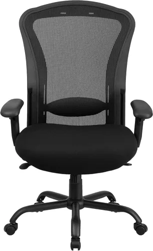 Flash Furniture HERCULES Series 24/7 Uso Intensivo Big & Tall 400 lb. Silla de oficina ergonómica multifunción de malla negra con inclinación