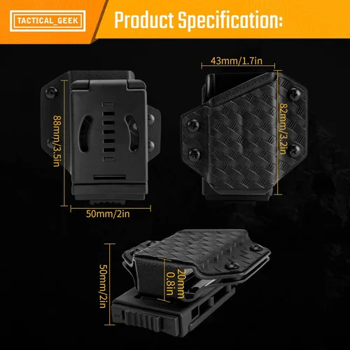 Miniatura 2 de TACTICAL GEEK TX1 - Funda multiherramienta EDC, funda ajustable con clip trasero para cinturón, multiherramienta no incluida (negro)