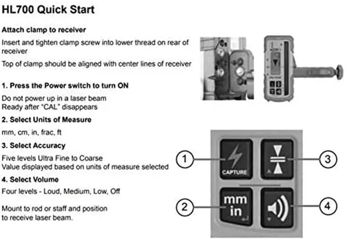 Miniatura 7 de Spectra Precision Receptor de lectura digital HL700 para rendimiento básico y avanzado, gran altura de recepción de 5 pulgadas (5.0 in), pantallas