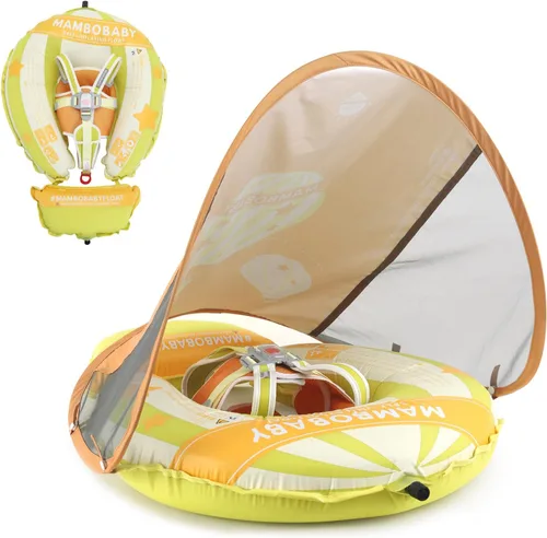 Miniatura 25 de Mambobaby Float Deluxe - Flotador de piscina para bebés: entrenador de natación seguro y cómodo para bebés y niños pequeños, diseño no inflable, Rosa