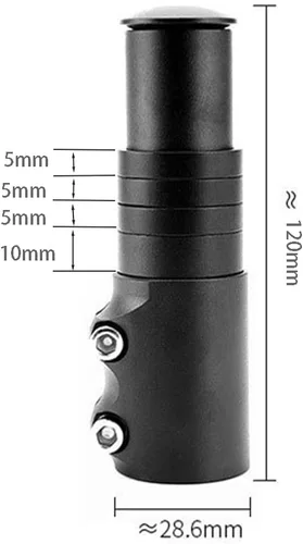 Miniatura 5 de BlueSunshine - Elevador para manillar de bicicleta, tenedor de bicicleta, extensión de aleación de aluminio (negro)