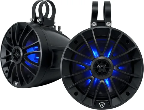 Rockville PT65BR - Altavoces de torre coaxial Bluetooth de 6.5 pulgadas, 300 W, pico, 100 W, alimentados por RMS, amplificador de clase D, IPX6,
