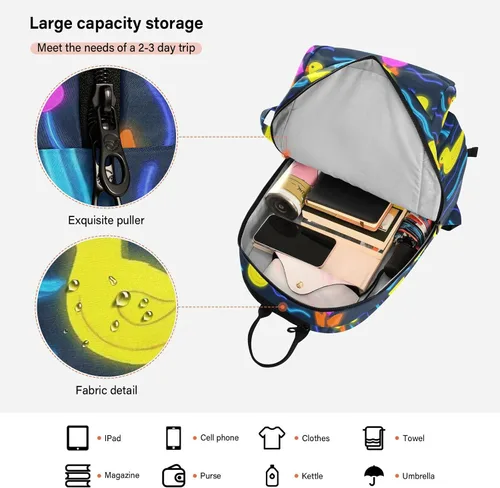 Miniatura 6 de Women Men Tennis Backpack Cute Sturdy Cute Animal Colorful Fluorescent Duckling 2 Rackets Padded Tennis Bag Gym Bag for Women, Men, Teenagers Tenis
