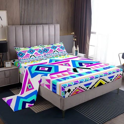 Miniatura 20 de Erosebridal Southwestern - Juego de ropa de cama tamaño individual, diseño étnico étnico geométrico, bohemio, azteca, para niños, adolescentes