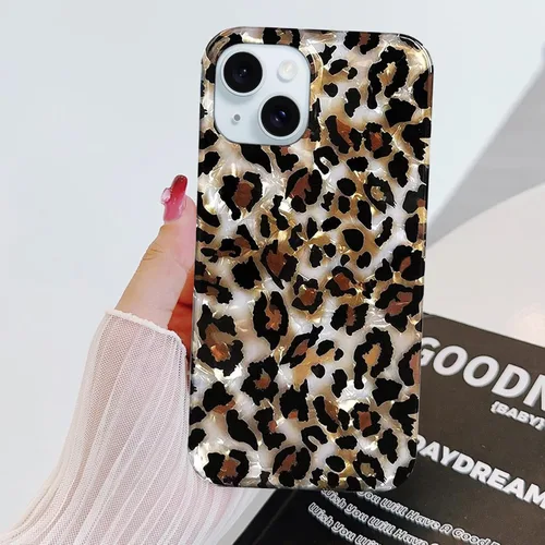 Miniatura 4 de J.west Funda compatible con iPhone 14 Plus, lujosa funda de silicona suave con estampado de leopardo translúcido translúcido y vintage para niñas