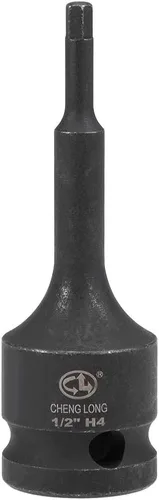 uxcell Broca hexagonal de impacto de 1/2 pulgada x H4 (0.157 in), métrica de 3 pulgadas de longitud, uso de acero CR-MO con destornilladores de