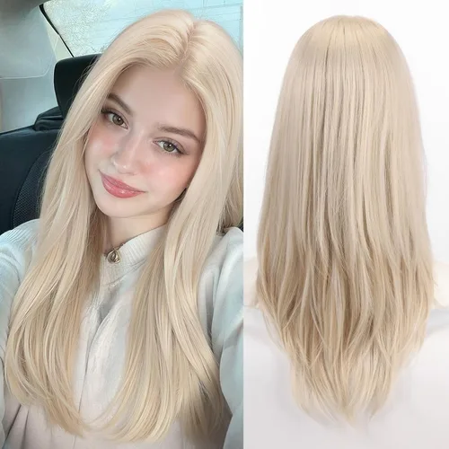 Miniatura 8 de testar 613 - Peluca de encaje frontal de 13 x 6, pelucas largas rubias para mujer, peluca de encaje transparente HD, peluca rubia platino, peluca