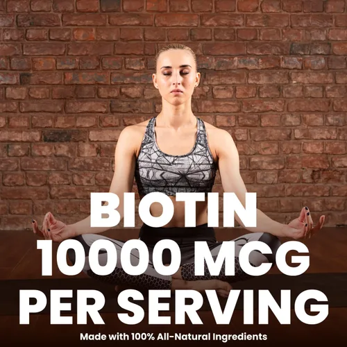 Miniatura 2 de Cápsulas de biotina 10,000 mcg – Cápsulas veganas de alta potencia para un cabello, piel y uñas saludables – Sin gluten, sin OMG, 60 cápsulas
