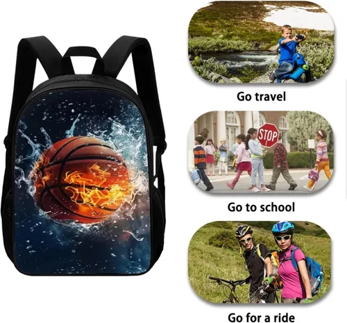 Miniatura 138 de HUGS IDEA Los animales frescos 3D niños escuela libro bolsa niños impresión mochilas, Baloncesto, Moderno