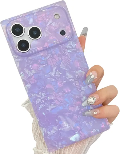 Miniatura 17 de Elegante concha de madre perla compatible con iPhone 13 Pro de 6.1 pulgadas, estuche de borde rectangular, elegante y delgado, con perla de abulón