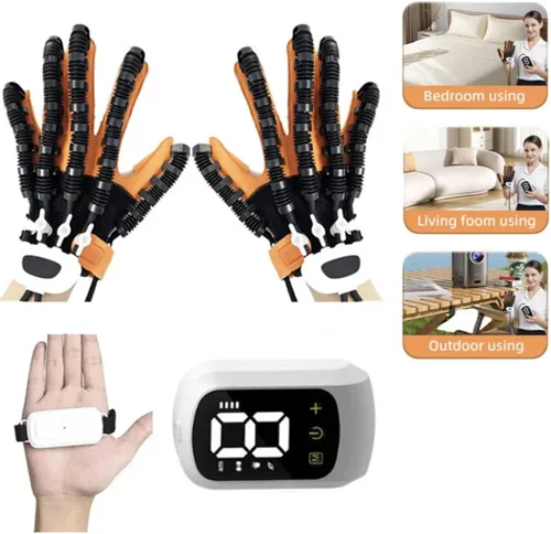 Miniatura 4 de Guantes portátiles del robot del entrenamiento del dedo del golpe hemiplejia entrenador dedo ejercitador de la función de la mano de reparación