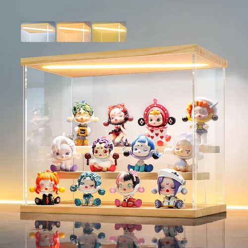 Miniatura 15 de LANSCOERY vitrina acrílica con iluminación LED, caja de exhibición de 5 niveles para coleccionables y figuras de acción, organizador transparente a