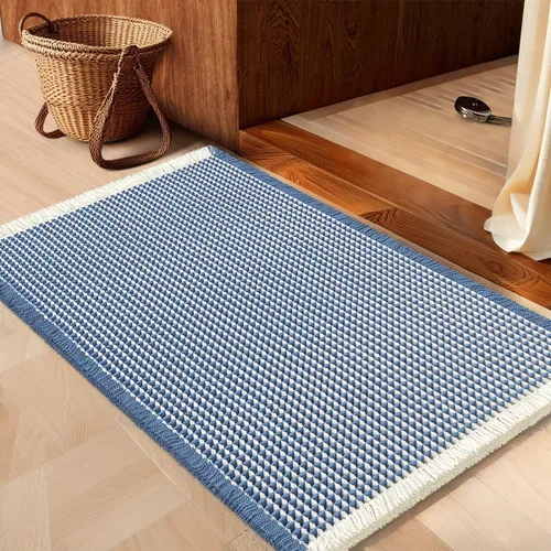 Miniatura 25 de IM HOME Tapete de baño de punto gofre, color caqui, de 24 x 17 pulgadas, tejido bohemio, moderno, absorbente, antideslizante, suave, lavable