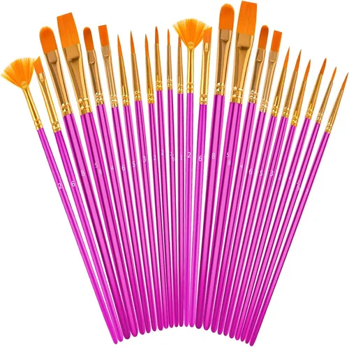 Miniatura 22 de para niños, adolescentes, chicas adolescentes, cosas de moda, relleno para cesta de Pascua, juego de pinceles de pintura acrílica Soucolor para Rosa