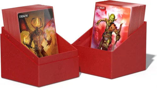 Miniatura 7 de Ultimate Guard RTE Boulder 100+, estuche para 100 tarjetas TCG de doble funda, color rojo, 97% renovable, fabricado en Alemania, almacenamiento