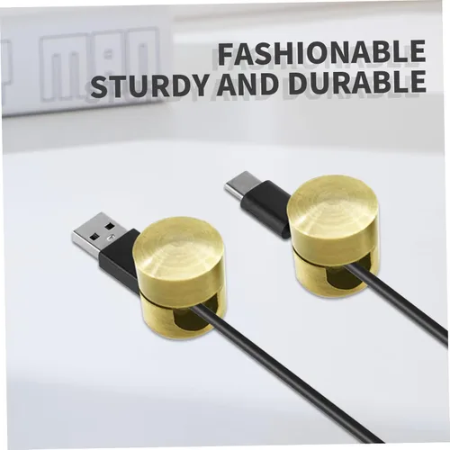 Miniatura 7 de 6 clips de gestión de cables, soporte de cable de aluminio, soporte de cable para cables de araña de fijación, dorado