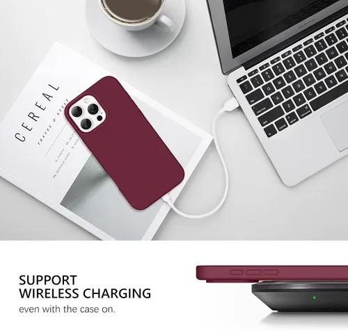 Miniatura 382 de GUAGUA Funda compatible con iPhone 17 Pro Max de 6.9 pulgadas, silicona líquida, goma de gel suave, delgada, forro de microfibra delgada