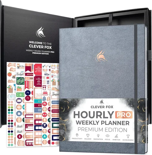 Miniatura 10 de Clever Fox Planificador por Horas Pro Premium – Planificador de Horarios Sin Fecha con Espacios de Tiempo Diarios – Cuaderno Organizador Personal