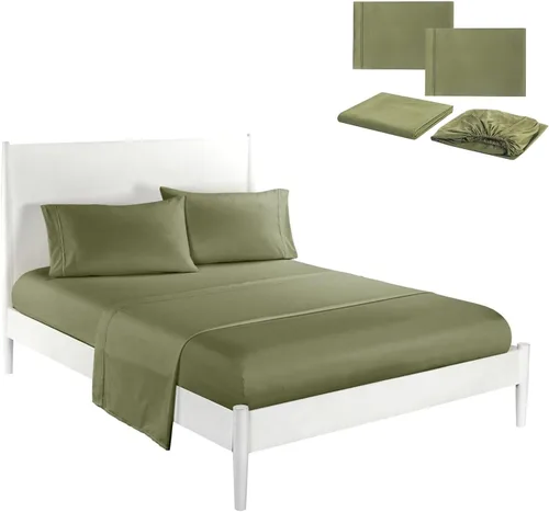 Miniatura 10 de Sábanas de cama, transpirables, refrescantes y cómodas, sábanas autolimpiantes con infusión de plata, juego de sábanas de 3 piezas (café, individual)