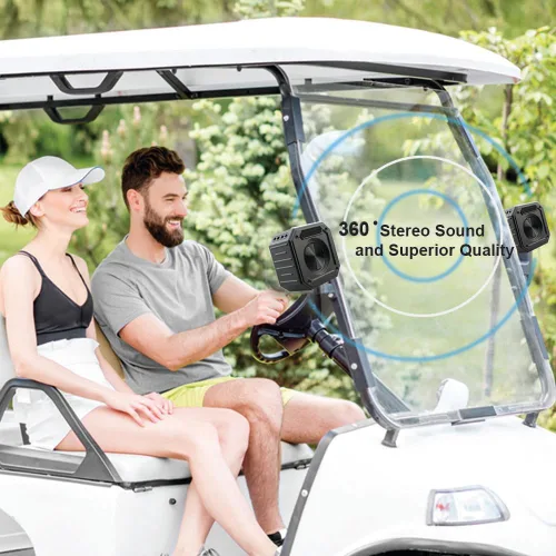 Miniatura 2 de BIRDIE79 Paquete de 2 altavoces Bluetooth para carrito de golf Estéreo de 30 W Montaje magnético IPX7 impermeable Resistente y a prueba