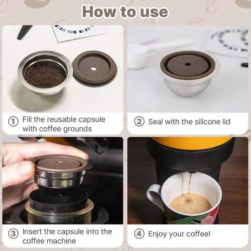 Miniatura 5 de Cápsulas reutilizables compatibles con Nespresso Vertuo Plus/Vertuo Next/Vertuo POP, cápsulas recargables de acero inoxidable de 2.7 fl oz/ 2.7 oz