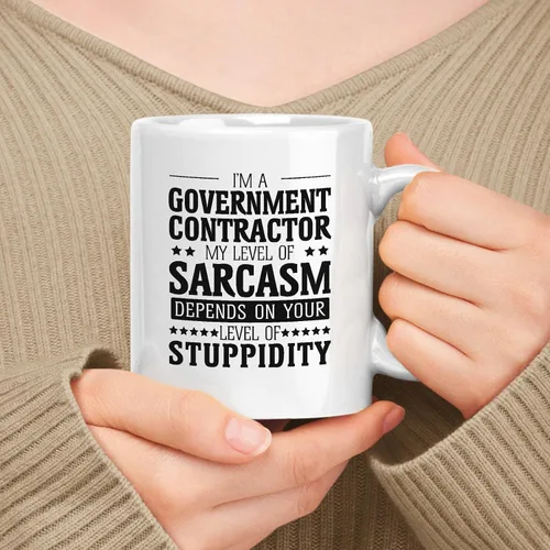 Miniatura 33 de Taza de cerámica blanca de regalo para agente especial de 11 oz, 15 onzas, mi nivel de sarcasmo depende de tu nivel