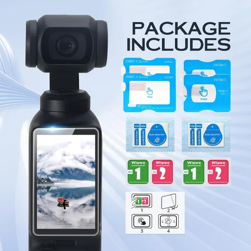 Miniatura 7 de Paquete de 4 protectores de pantalla para DJI Osmo Pocket 4/3/Xtra Muse+protector de lente para accesorios Osmo Pocket 4/3/Xtra Muse