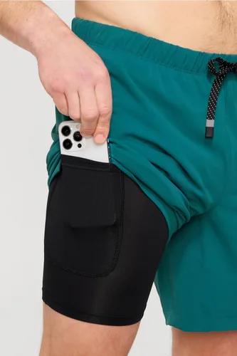Miniatura 10 de Fabletics The One - Pantalón corto para hombre (forro), entrenamiento, natación, ligero, de secado rápido, bolsillo con cremallera, tejido elástico