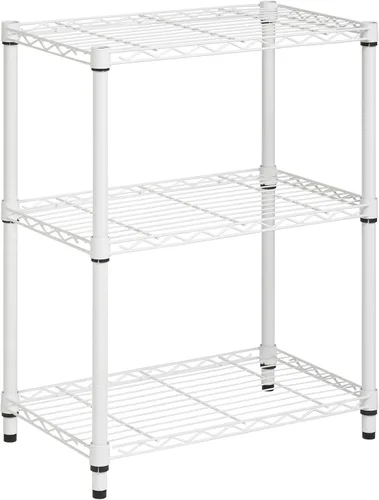 Miniatura 4 de Honey-Can-Do Estantes ajustables de 3 niveles de alta resistencia, estante de almacenamiento de metal con capacidad de 250 lb, blanco, 14" de ancho