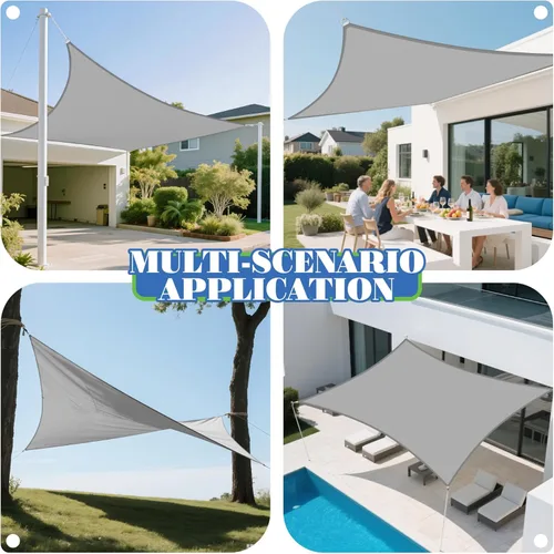 Miniatura 6 de ECOOPTS - Toldo parasol rectangular, tamaño 8 x 12 pies, impermeable, con protección UV, para patio al aire libre, pérgola, jardín trasero