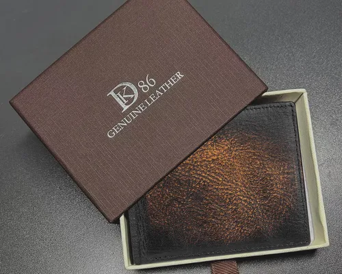 Miniatura 7 de DK86 Billetera plegable de piel auténtica para hombre, bloqueo RFID, capacidad adicional, múltiples ranuras para tarjetas con 2 ventanas