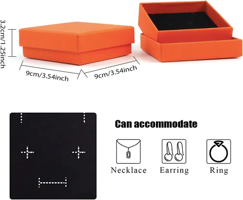 Miniatura 16 de Caja de regalo, caja de regalo, caja de regalo, 12 cajas de regalo cuadradas de cartón para joyas, caja de regalo de papel de cartón relleno