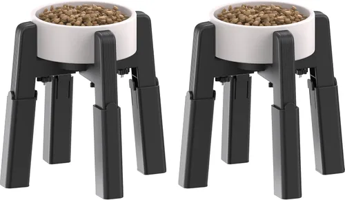 Miniatura 11 de CZPET Soporte dispensador de agua para perros, soporte para comederos automáticos de mascotas, soporte elevado ajustable de ancho y altura