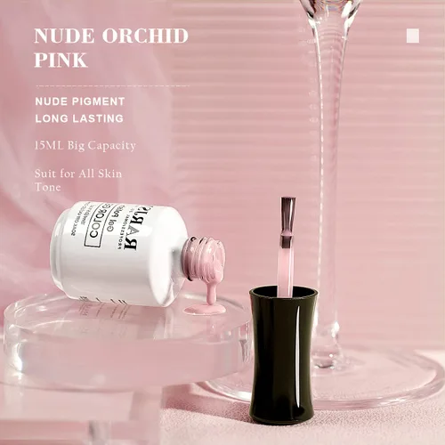 Miniatura 2 de RARJSM - Esmalte de uñas en gel, color rosa cremoso, tono de piel neutro translúcido, 15 ml, requiere secado con lámpara UV o LED, manicura francesa