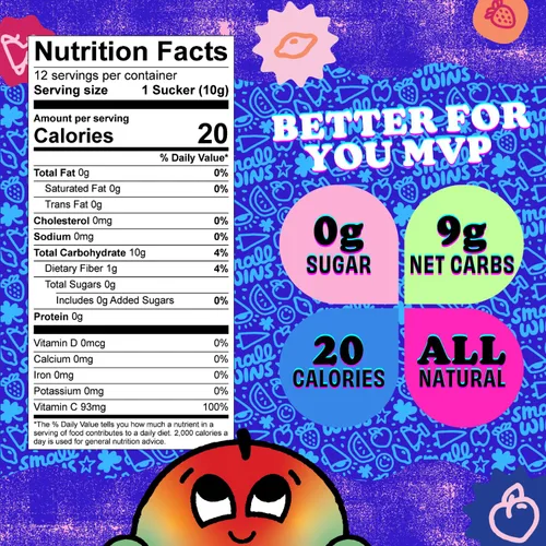 Miniatura 2 de Enjoy Small Wins Candy by Jayson Tatum - Paletas tropicales sin azúcar, ventosas veganas saludables, aperitivos bajos en calorías a base de plantas