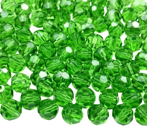 Jmassyang 100 Piezas 8mm Cuentas de Cristal de Vidrio Facetado Redondo, Cuentas Espaciadoras para Hacer Joyas, Pulseras, Collares, Aretes, Campanas