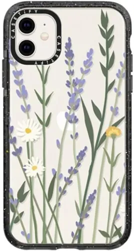Miniatura 147 de CASETiFY Impact - Funda para iPhone 11 - Flower Power Retro - Negro Transparente