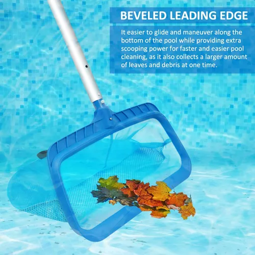 Miniatura 4 de Poolvio Red Recolectora de Hojas para Piscina, Red de Rastrillo de Malla Fina con Bolsa Profunda de Doble Capa, Marco Reforzado - Redes