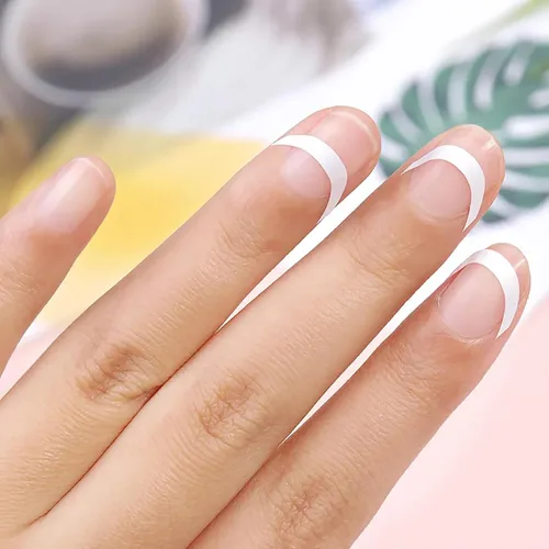 Miniatura 6 de 2880 piezas de puntas francesas, plantillas de uñas, diseño de uñas en forma de luna, calcomanías autoadhesivas para uñas francesas, tiras