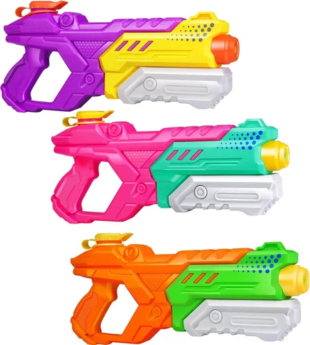 Miniatura 13 de Quanquer Paquete de 3 Pistolas de Agua para Niños y Adultos - Pistola de Juguete de Agua de 600CC Súper Blaster Empapador de Largo Alcance Alta Azul