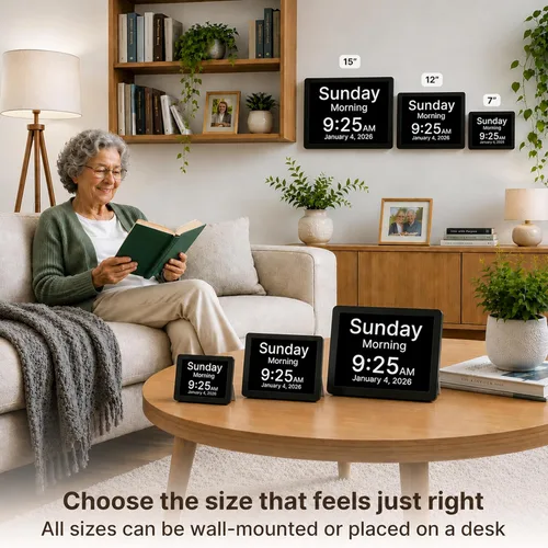 Miniatura 5 de Robin Reloj 2026 con día y fecha para ancianos, relojes para personas mayores, reloj de demencia, calendario digital para ancianos, relojes de noche