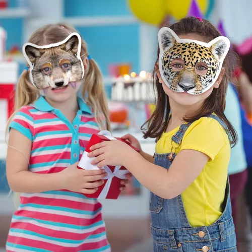 Miniatura 4 de 32 máscaras faciales de animales de safari monstruo para niños, monstruo, selva, bosque, zoológico, animales, máscaras de dibujos animados