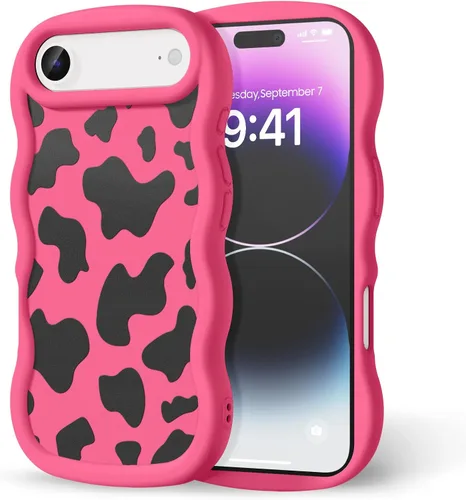 Miniatura 244 de Compatible con iPhone SE/8/7 Funda para Mujeres y Niñas, Marco Ondulado Rizado con Patrón Lindo, Estética Delgada Suave Silicona TPU Parachoques
