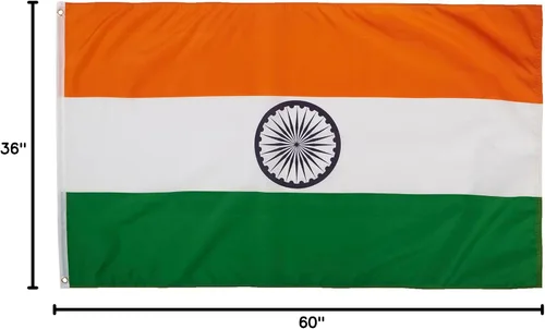Miniatura 2 de Bandera de poliéster de la India, 3 por 5