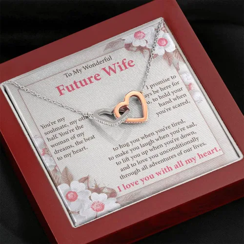 Miniatura 2 de Collar de To My Future Wife Youre My Soulmate My Other Half regalo de cumpleaños para prometida joyería romántica de alma gemela collar de nudo
