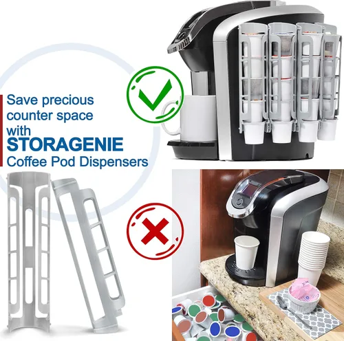 Miniatura 4 de STORAGENIE Soporte para cápsulas de café de montaje lateral, dispensador de cápsulas K Cup compatible con cafeteras Keurig, perfecto para Gris claro