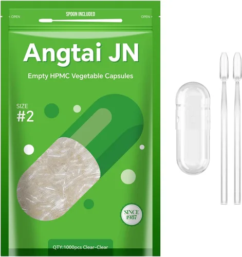 Cápsulas veganas vacías tamaño 2 transparente a base de plantas (1,000 unidades) sin gluten, sin OMG, kit de llenado de pastillas con certificación
