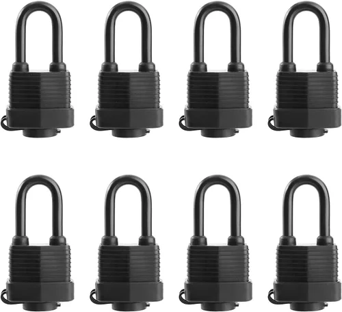 Miniatura 5 de SafiSwords Candados Impermeables con Llaves Iguales para Uso al Aire Libre, Candado Cubierto de Acero Laminado Resistente, 1-9/16 Pulgadas de Ancho
