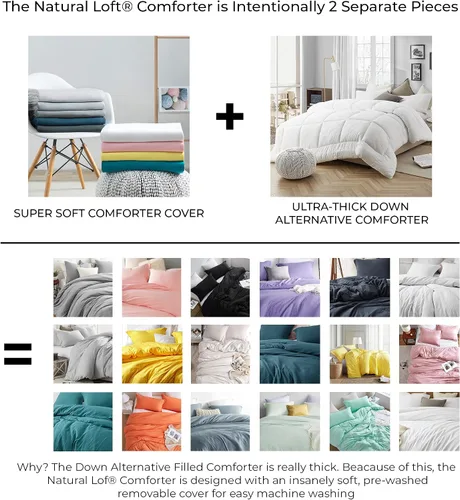Miniatura 4 de Byourbed Natural Loft Twin XL Juego de edredón - Iceberg Verde