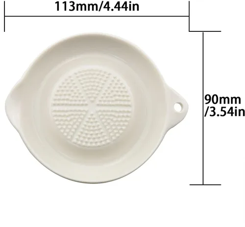 Miniatura 2 de ZRM&E Placa de rallador de porcelana de cerámica blanca multiusos, máquina de pulido para frutas, verduras, jengibre, ajo, cebolla